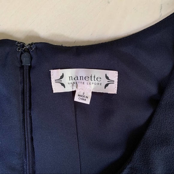 NWT Nanette Lepore • Fit & Flare Cocktail Mini Dress in Navy, Sleeveless, Size 2 - Picture 4 of 7